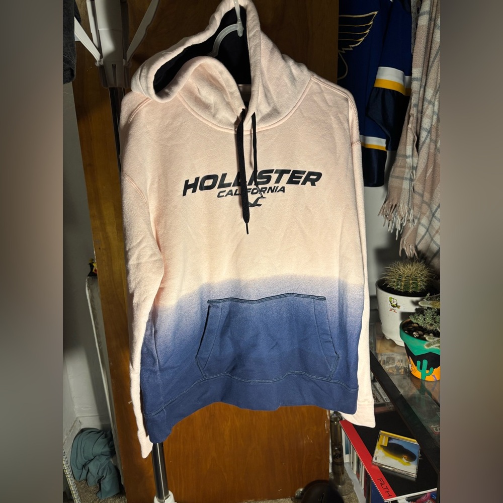 Hollister Pink and Purple Gradient Hoodie